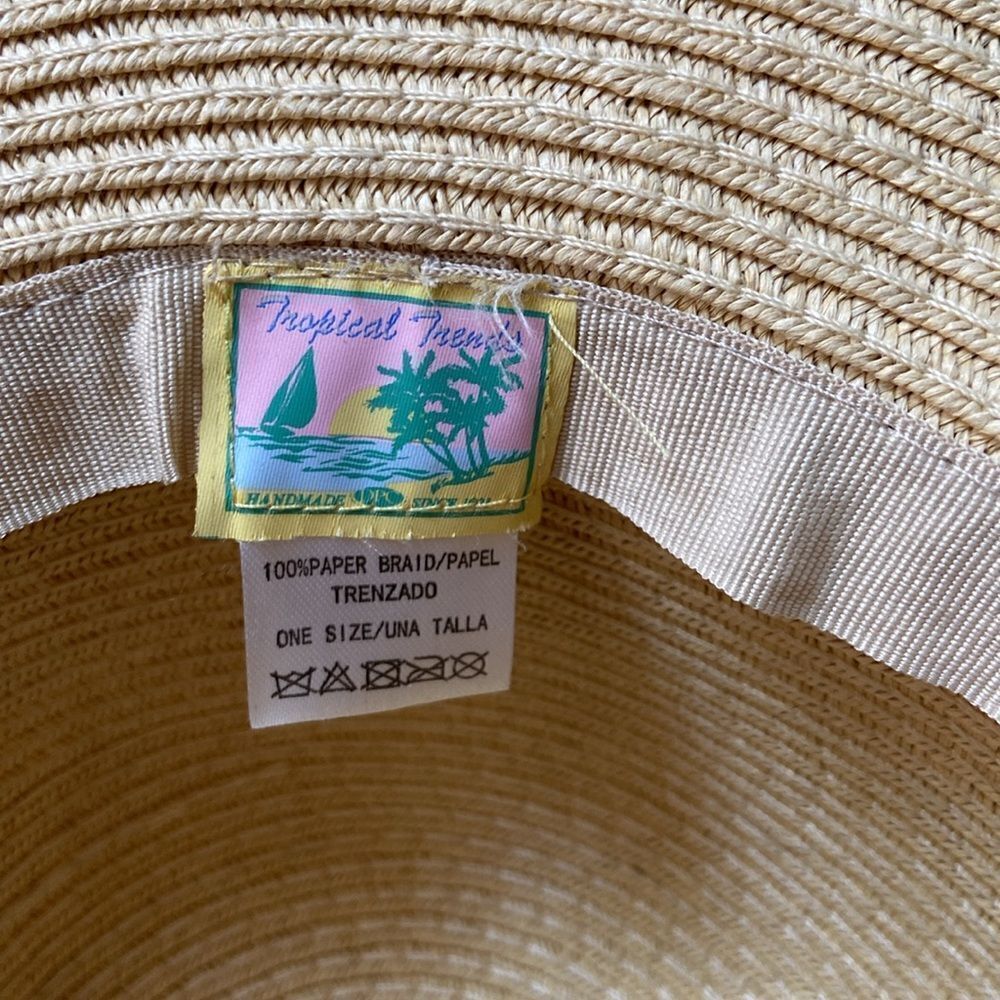 Two-Tone Straw Sun Hat - Picture 3 of 6